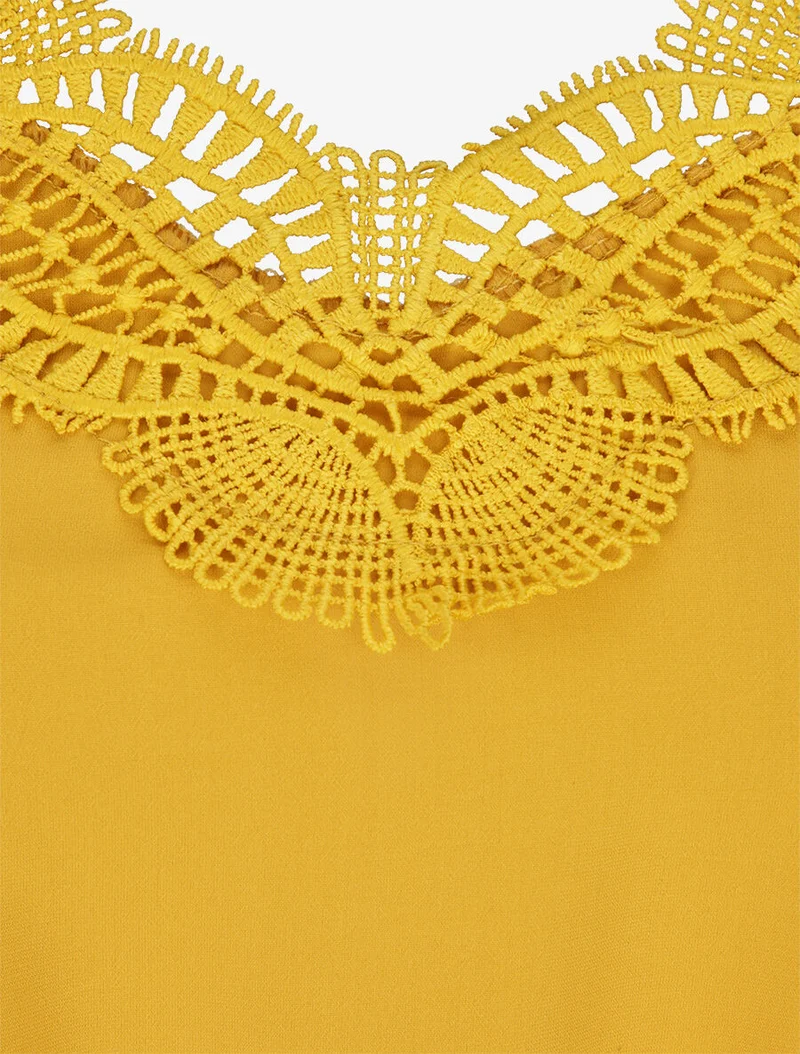 Combinaison fluide uni - Jaune moutarde