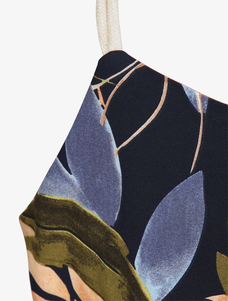 Top à bretelles styles cordes - Bleu nuit