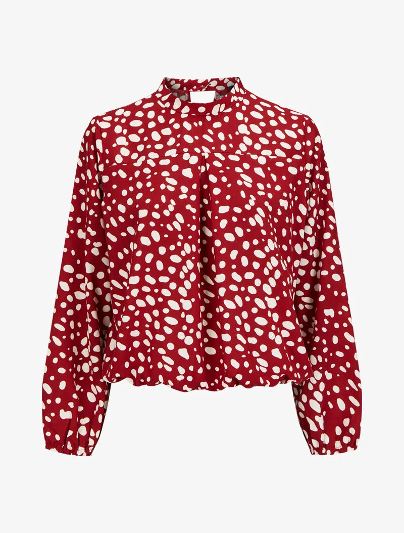 Top boule à imprimé dalmatien - Rouge