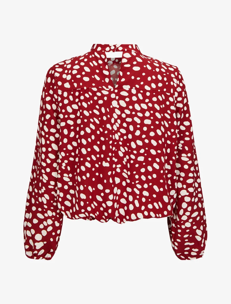 Top boule à imprimé dalmatien - Rouge