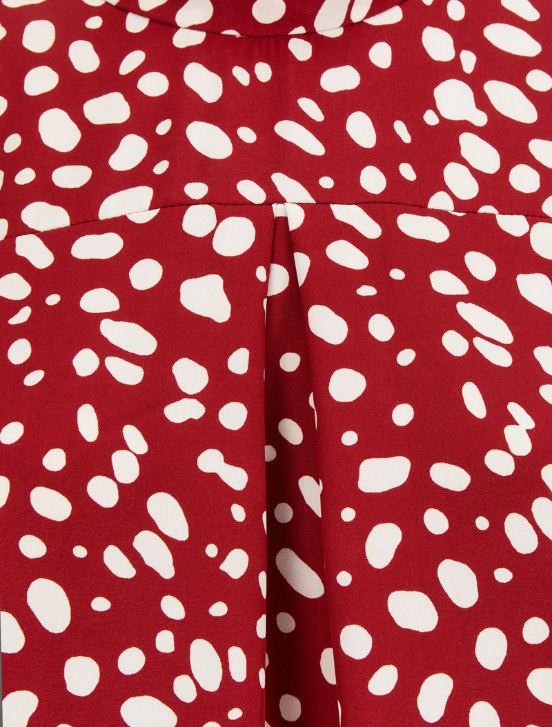 Top boule à imprimé dalmatien - Rouge