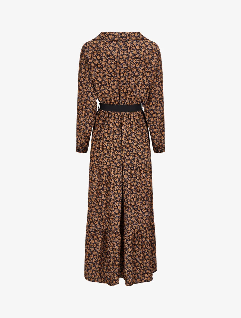 Robe longue bohème à imprimé fleuri - Bleu marine