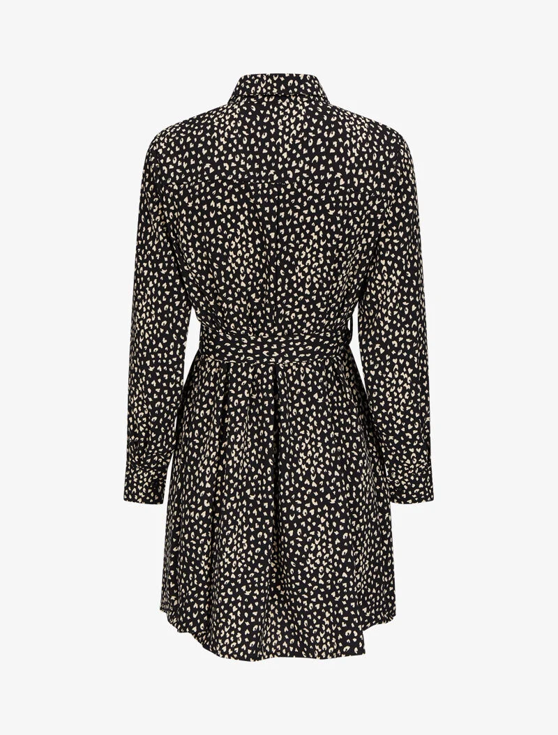 Robe chemise à imprimé moucheté - Noir