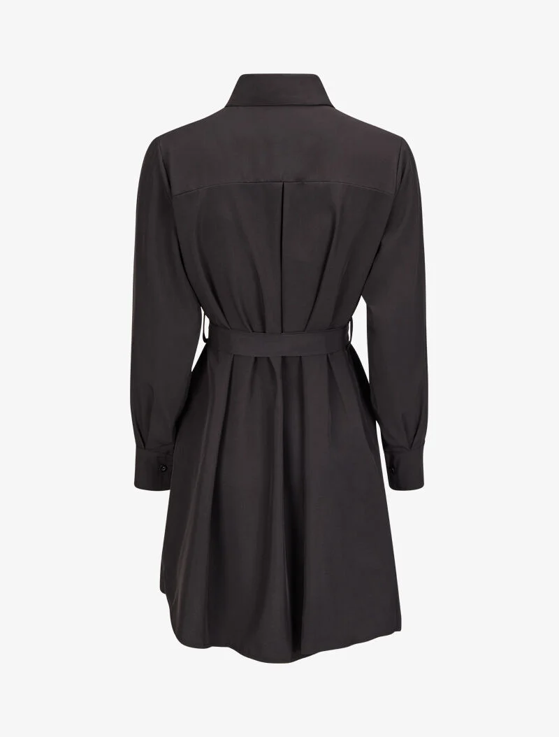 Robe chemise ample à ceinture - Noir