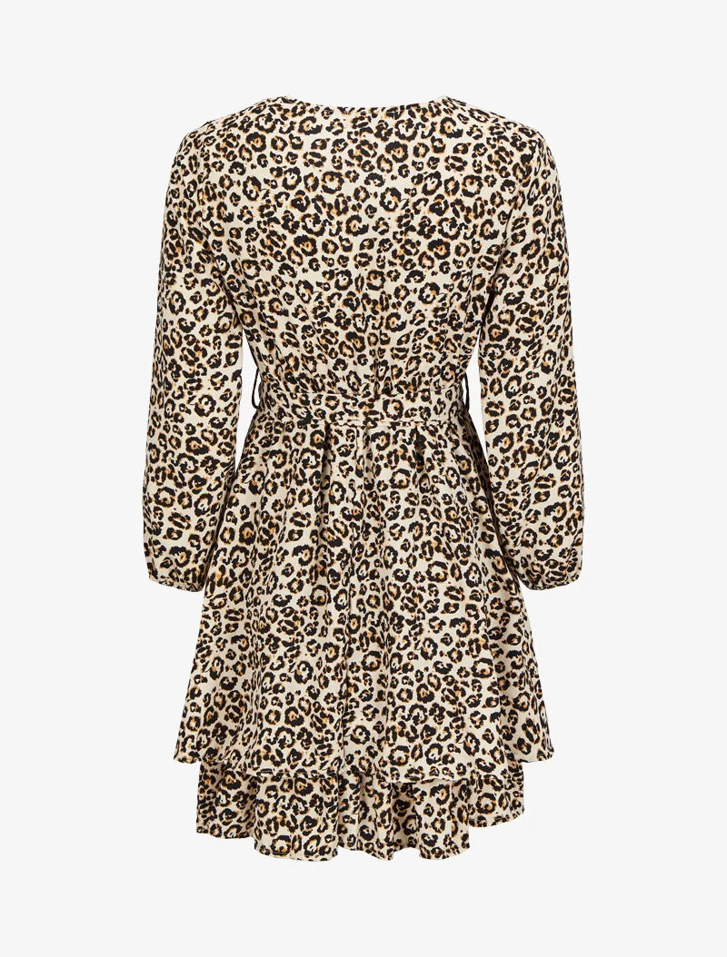 Robe patineuse imprimé léopard - Beige/noir
