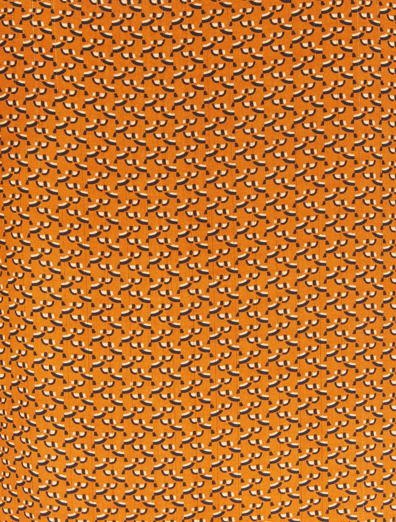 Blouse col lavallière à imprimé graphique - Orange