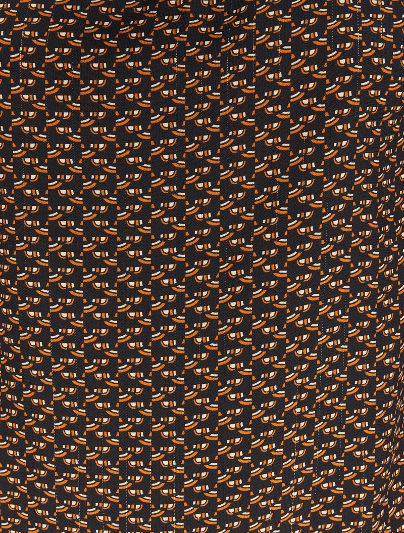 Blouse col lavallière à imprimé graphique - Noir