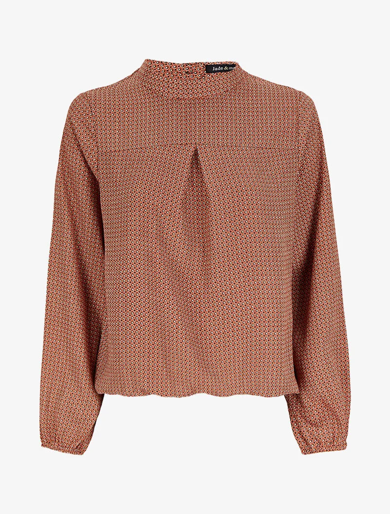 Blouse à motifs géométriques - Rouge