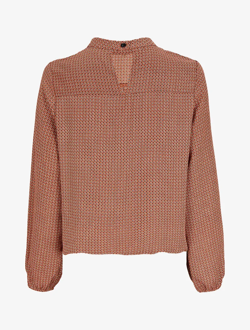Blouse à motifs géométriques - Rouge