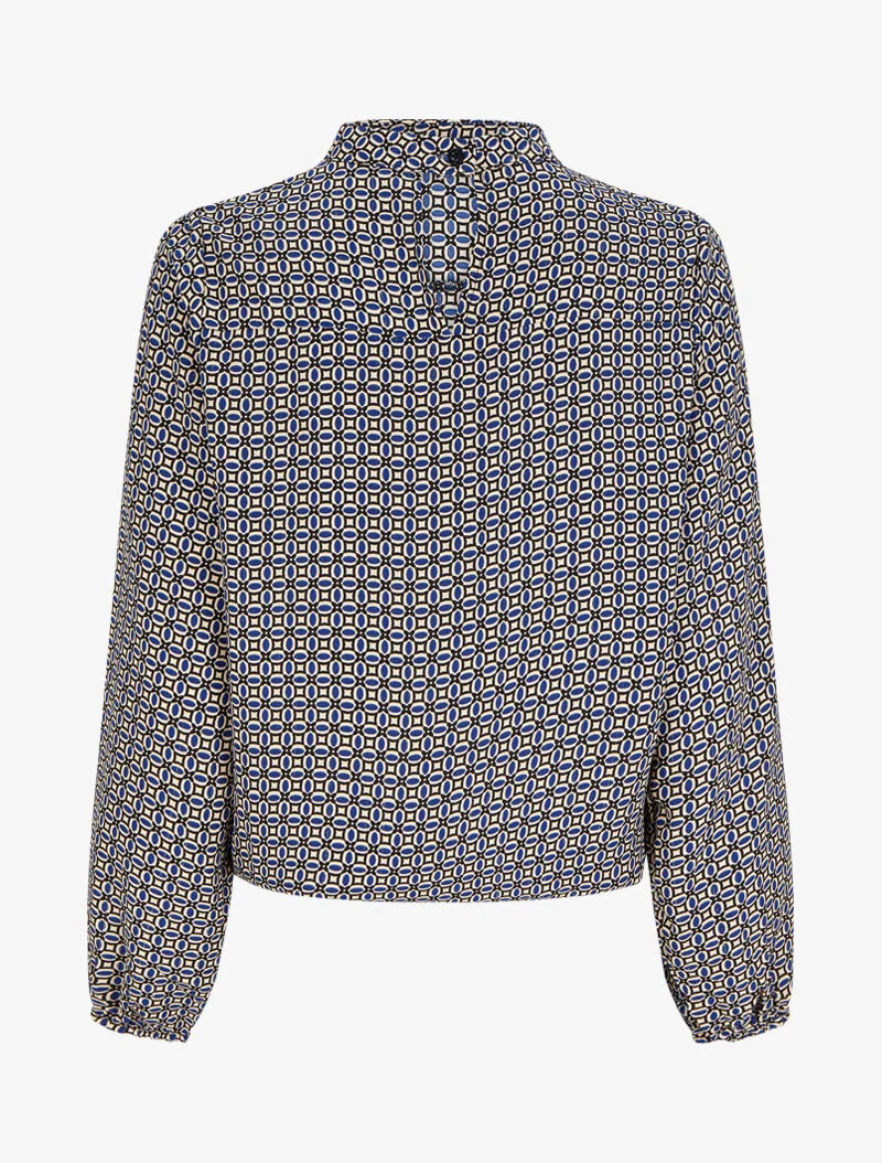 Blouse à motifs graphiques - Bleu