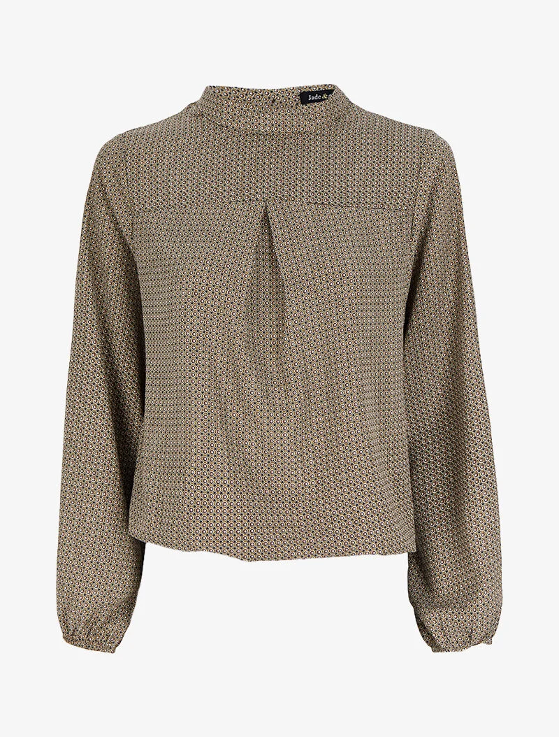Blouse à motifs géométriques - Vert