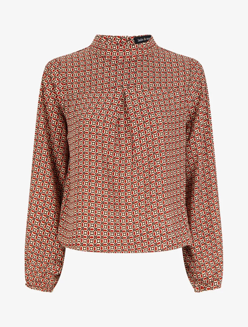 Blouse à motifs graphiques - Rouge