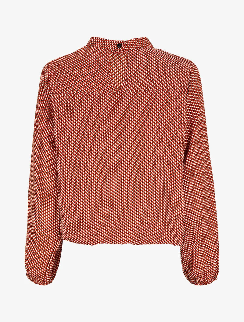 Blouse à imprimé graphique - Rouge