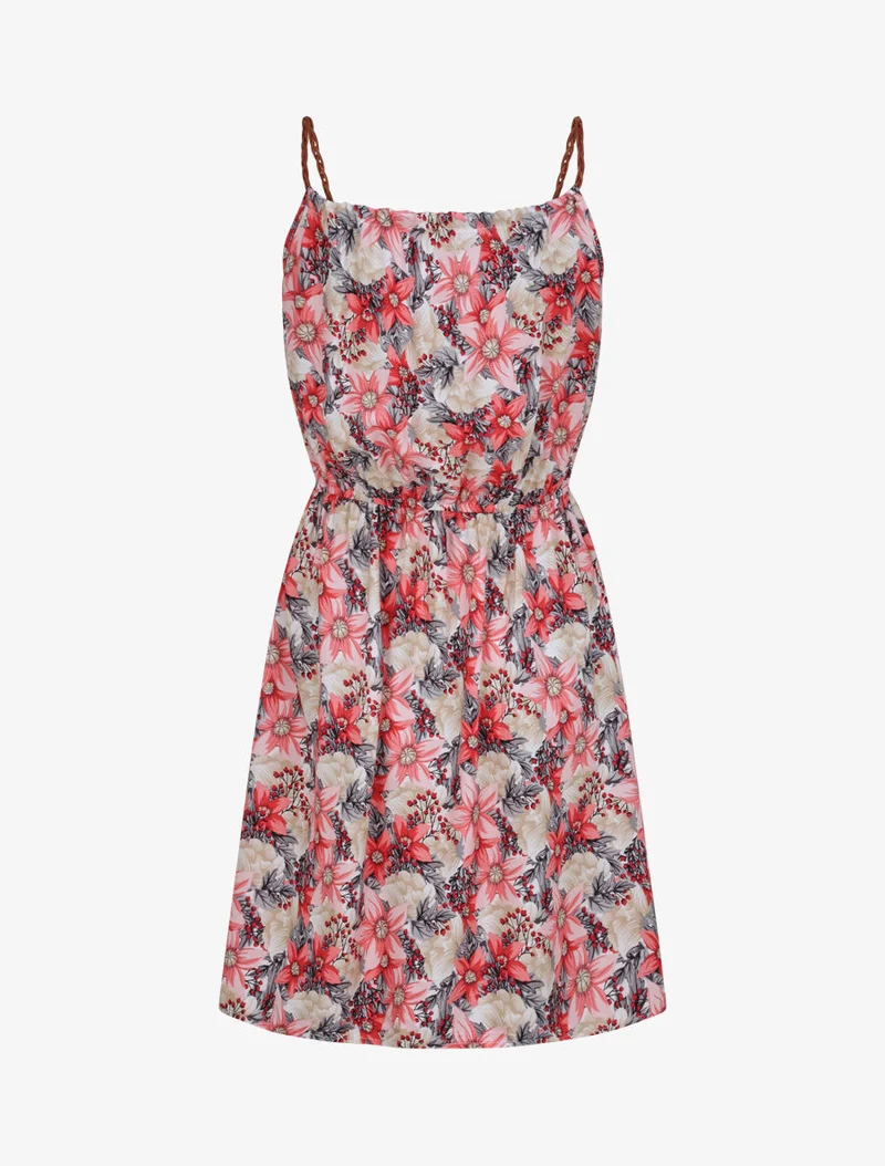 Robe patineuse à imprimé multi-fleurs - Rose