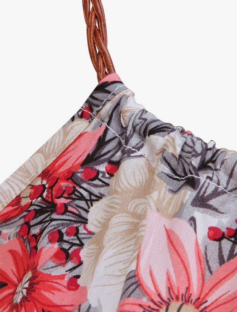 Robe patineuse à imprimé multi-fleurs - Rose