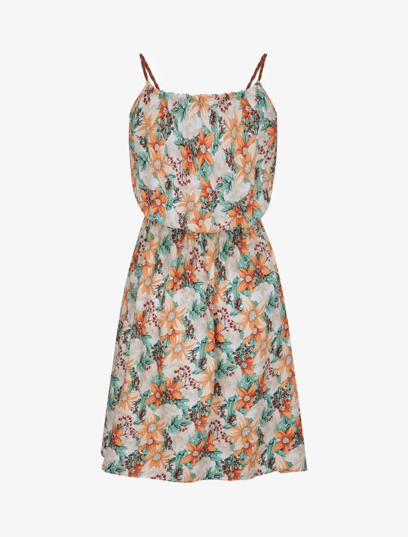 Robe patineuse à imprimé multi-fleurs - Vert