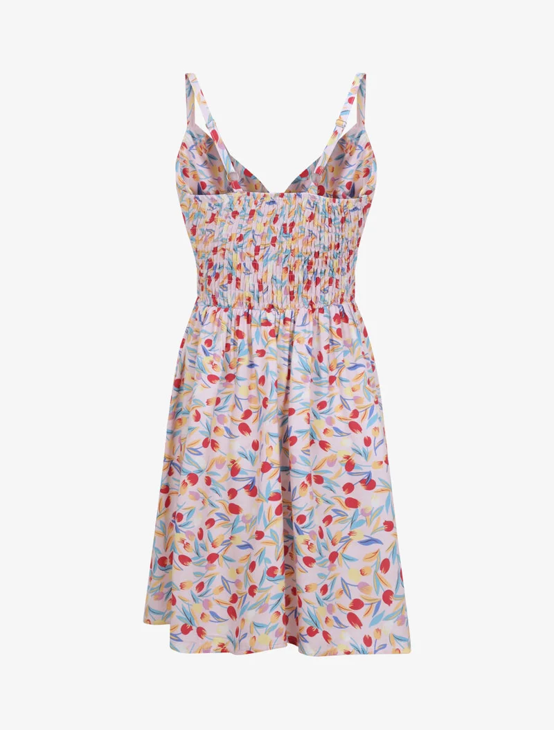 Robe patineuse imprimé roses - Rose