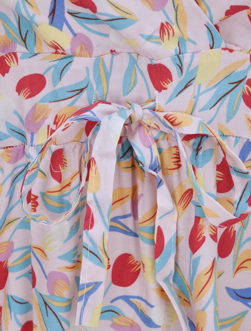 Robe patineuse imprimé roses - Rose