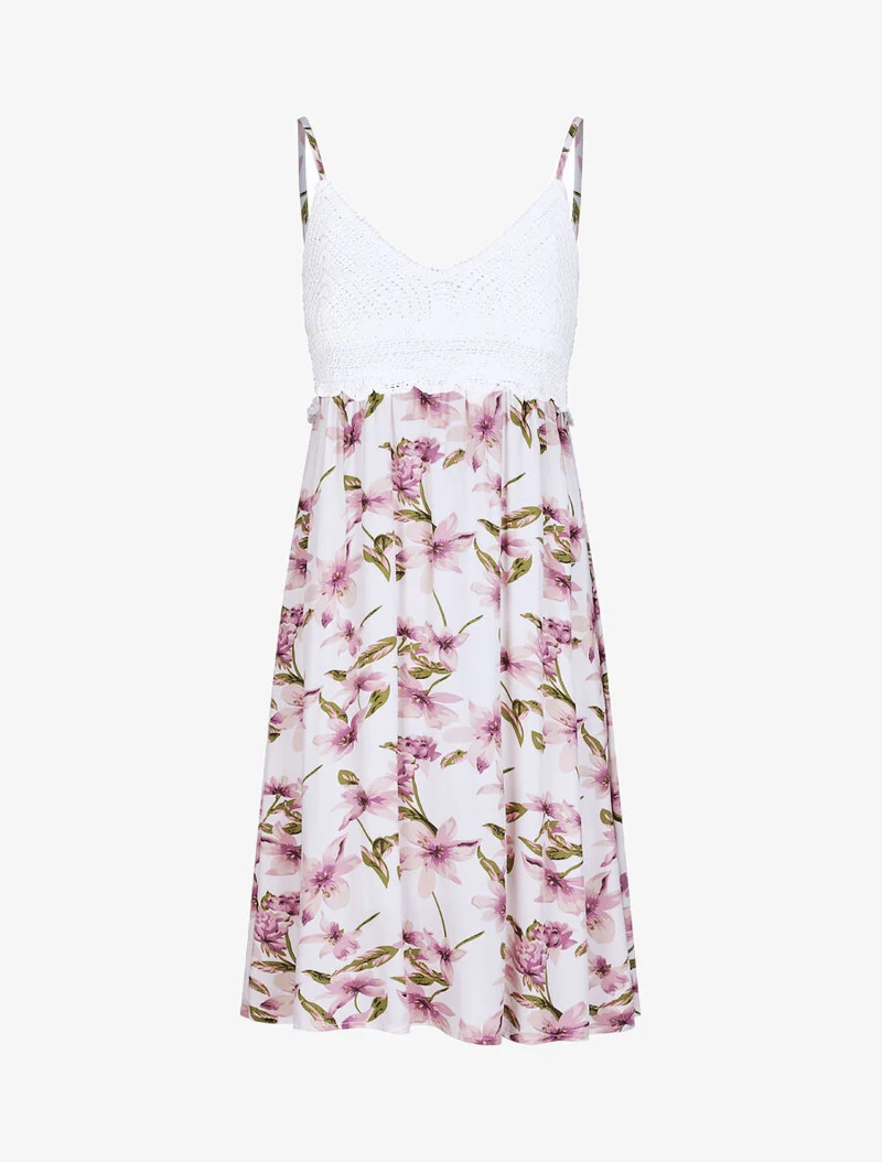 Robe à buste en crochet - Blanc