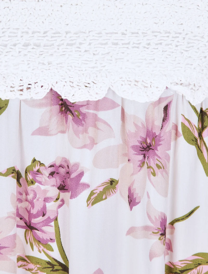 Robe à buste en crochet - Blanc