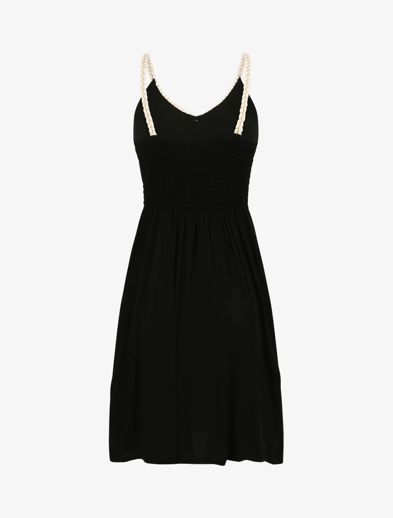 Robe à bretelles style cordes - Noir
