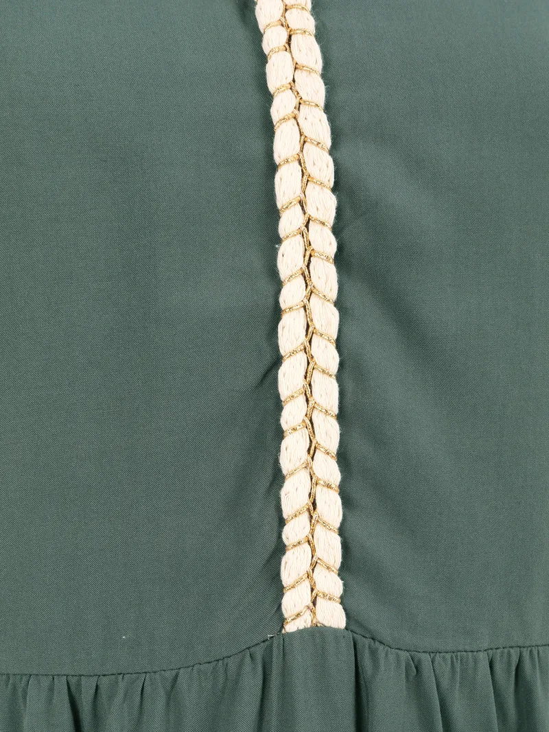 Robe à bretelles style cordes - Kaki