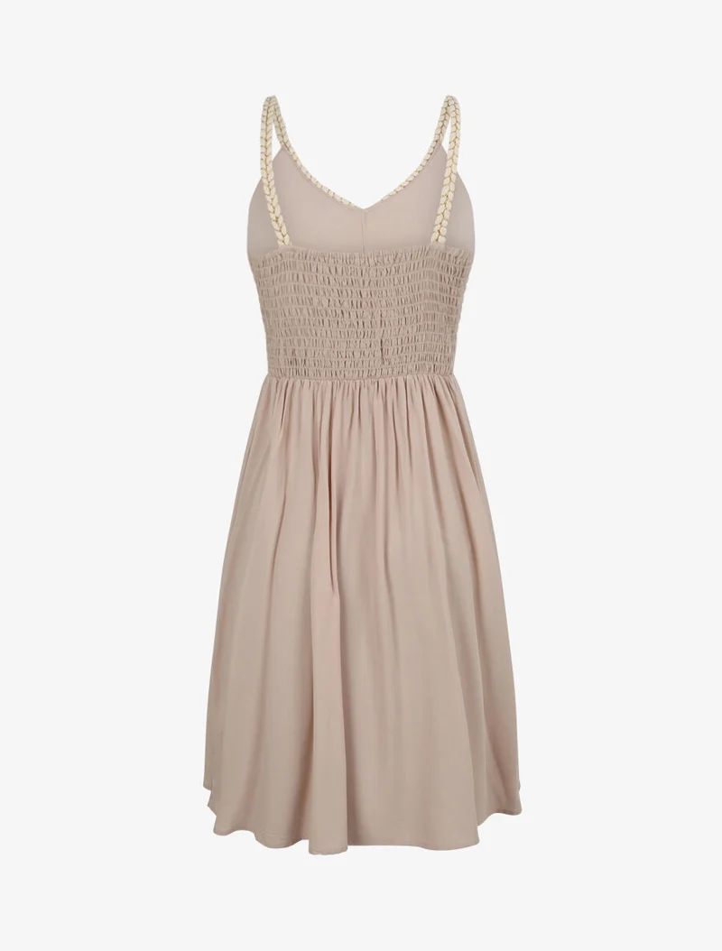 Robe à bretelles style cordes - Beige