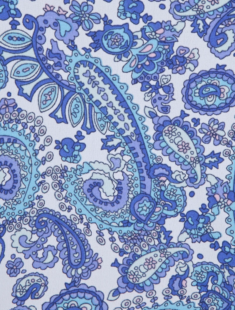 Top imprimé mosaique à bretelles tressées - Bleu