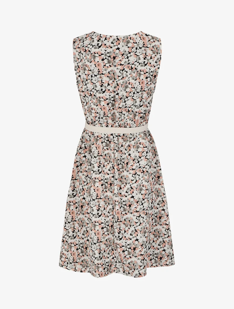 Robe patineuse imprimé fleurs d'été - Noir