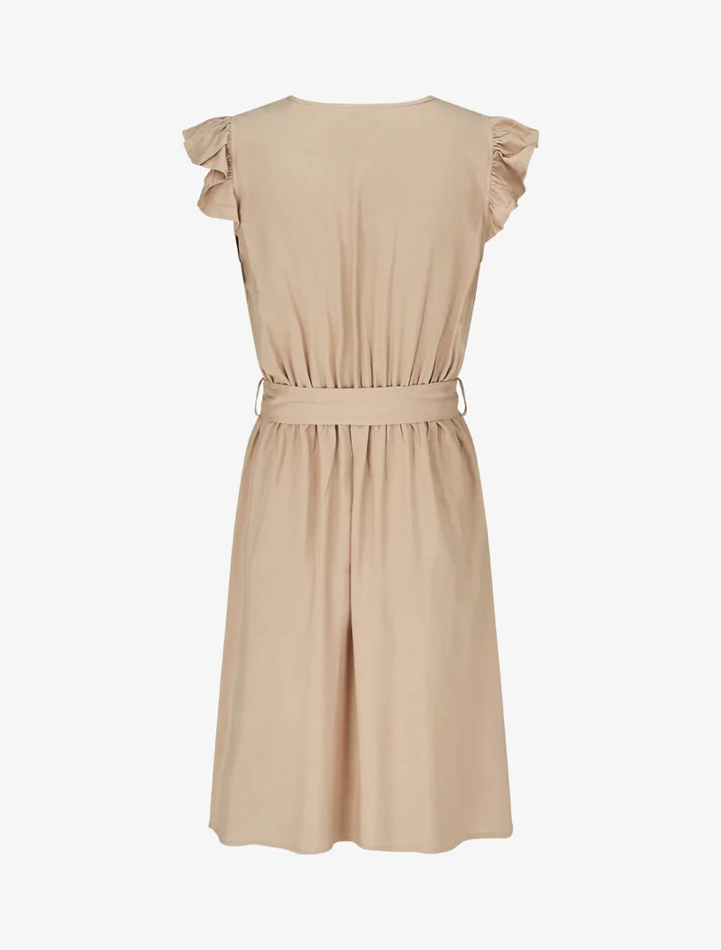 Robe mi-longue unie - Beige