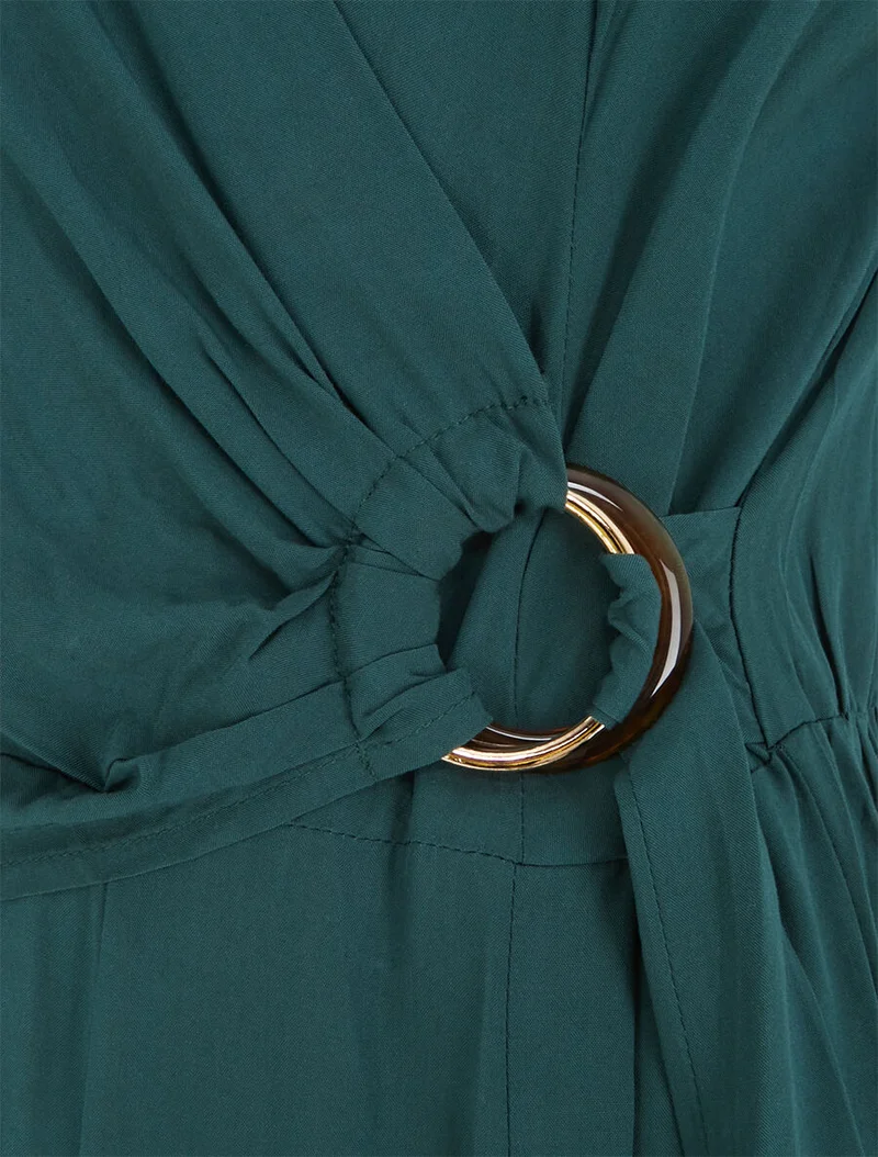 Combinaison fluide unie sans manches - Vert sapin