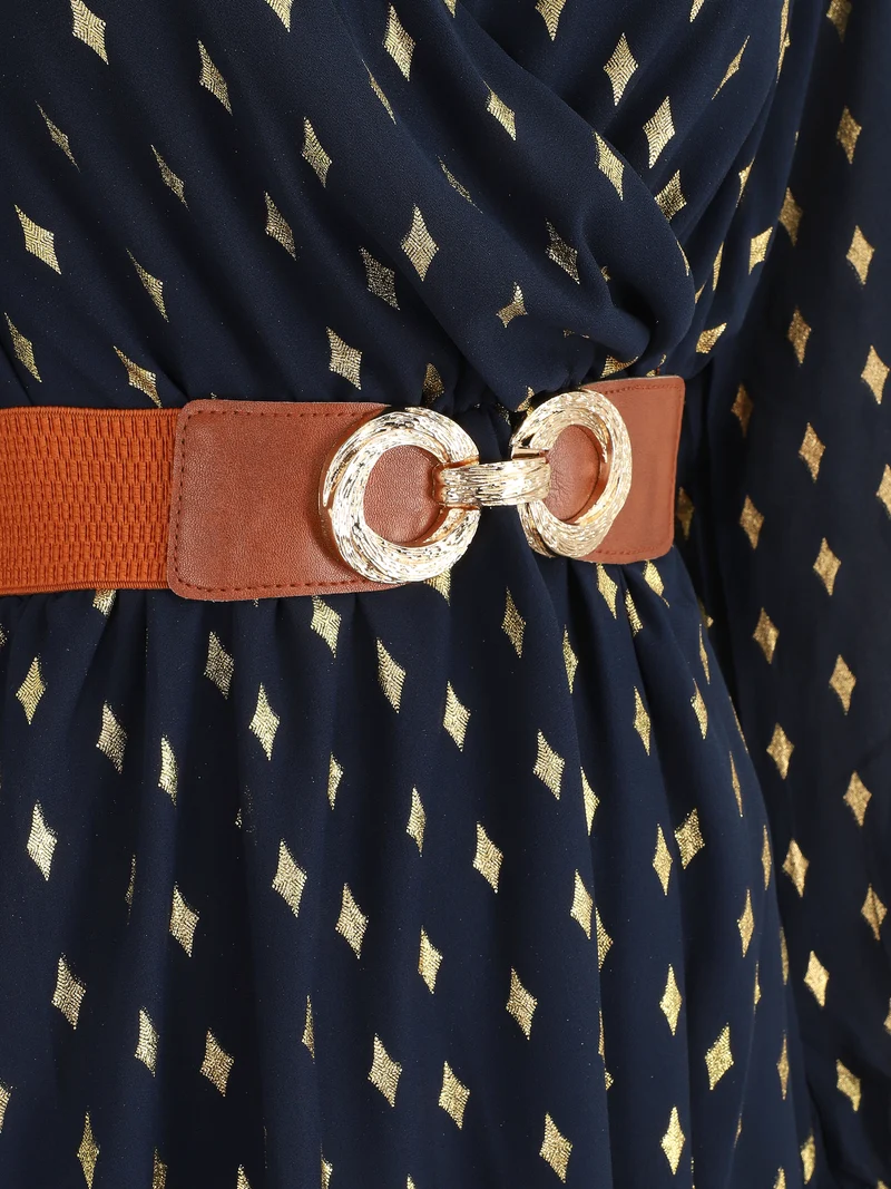 Robe courte imprimé graphique irisé - Marine