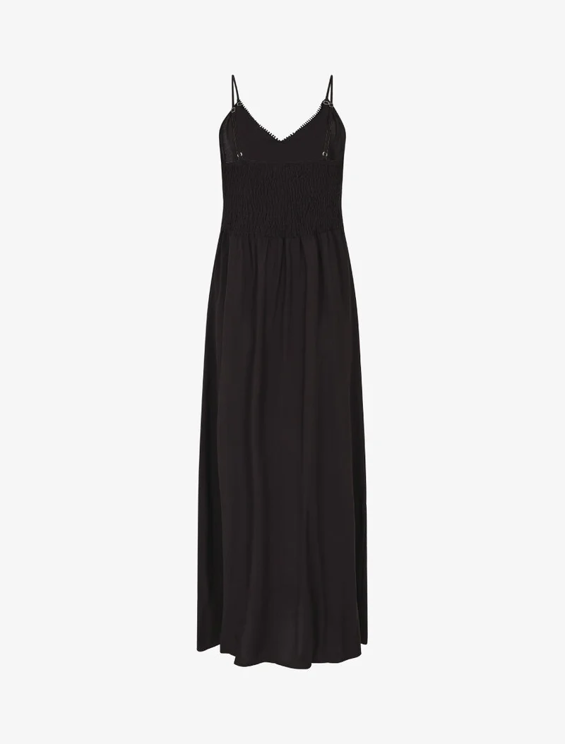 Robe longue droite unie - Noir