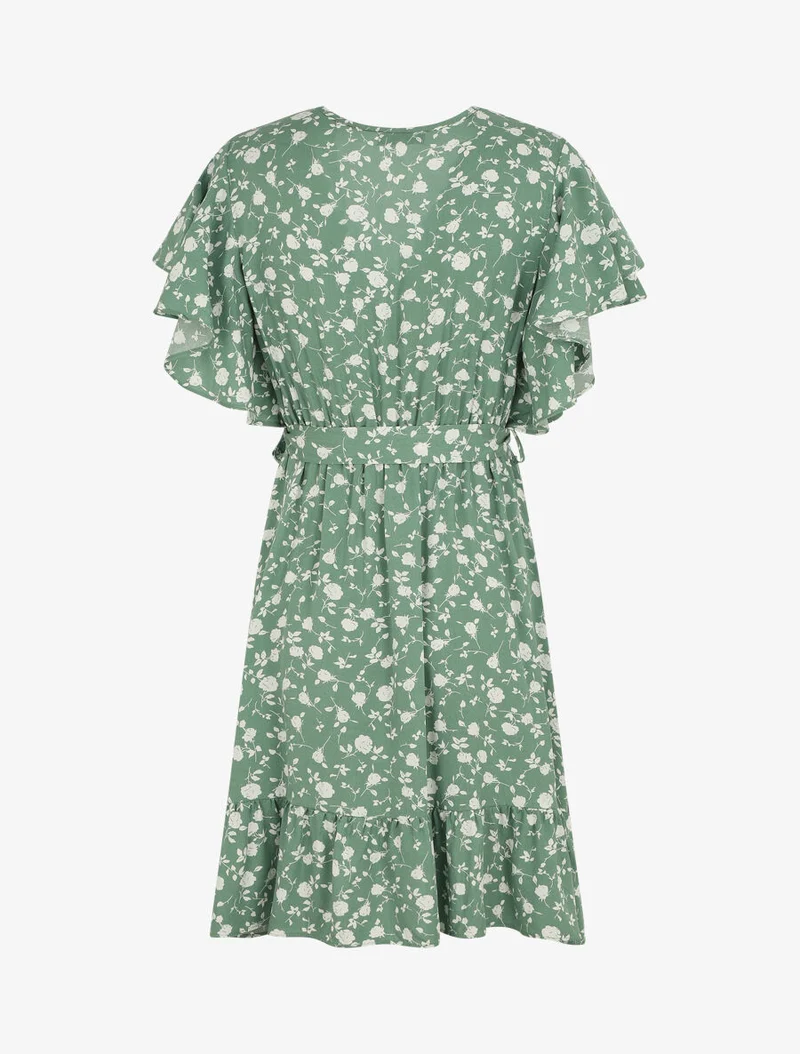 Robe mi-longue coupe patineuse - Vert