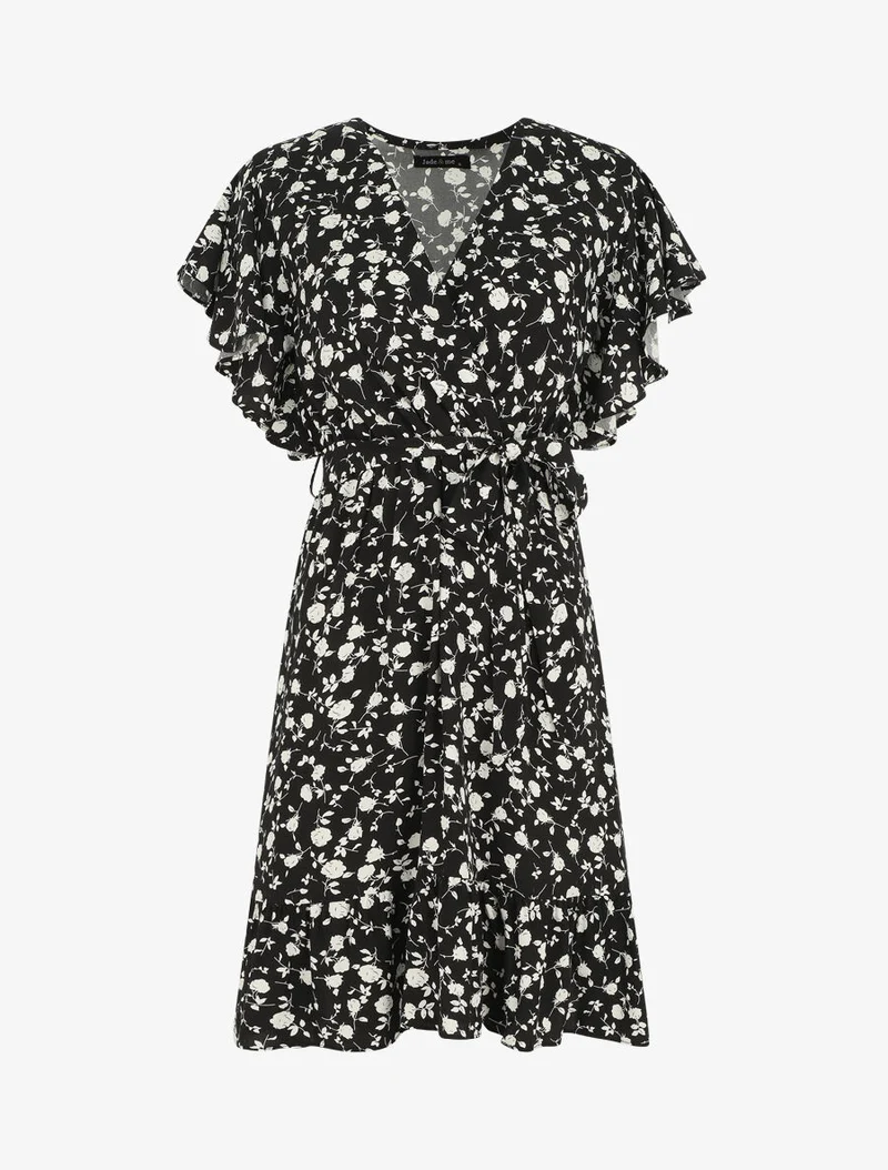Robe mi-longue coupe patineuse - Noir