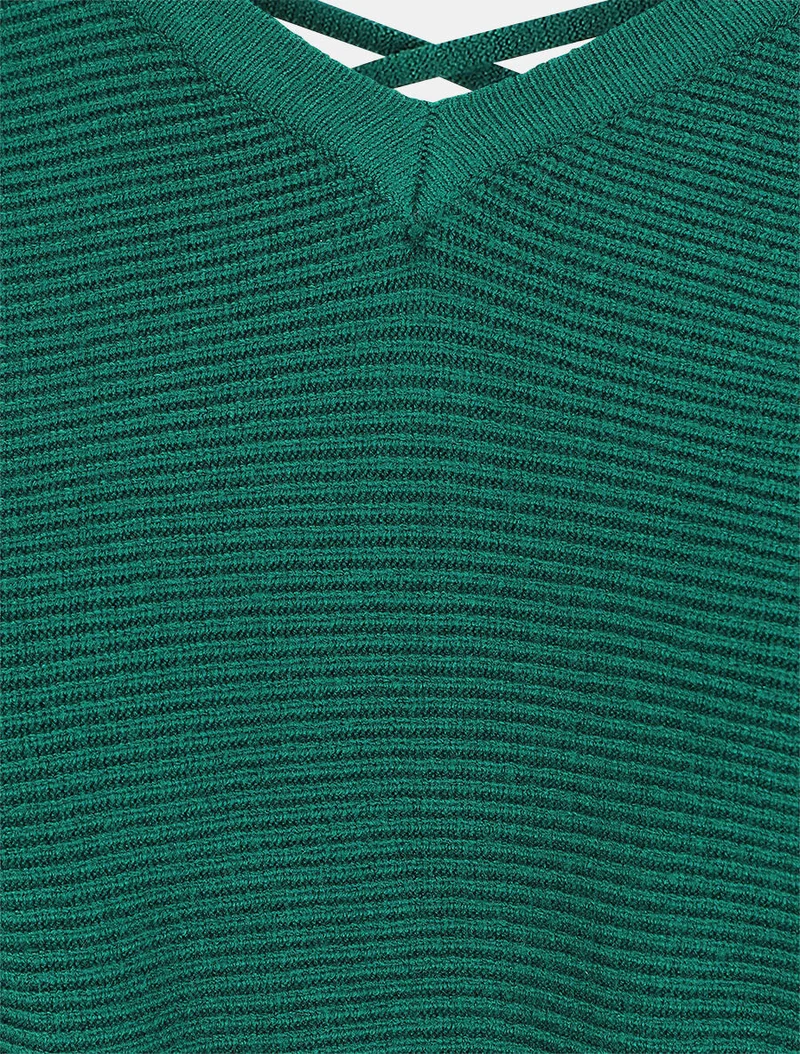 Robe mi-longue ajourée dans le dos - Vert sapin