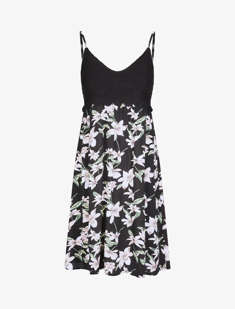Robe à buste en crochet - Noir