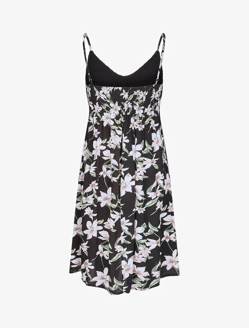 Robe à buste en crochet - Noir