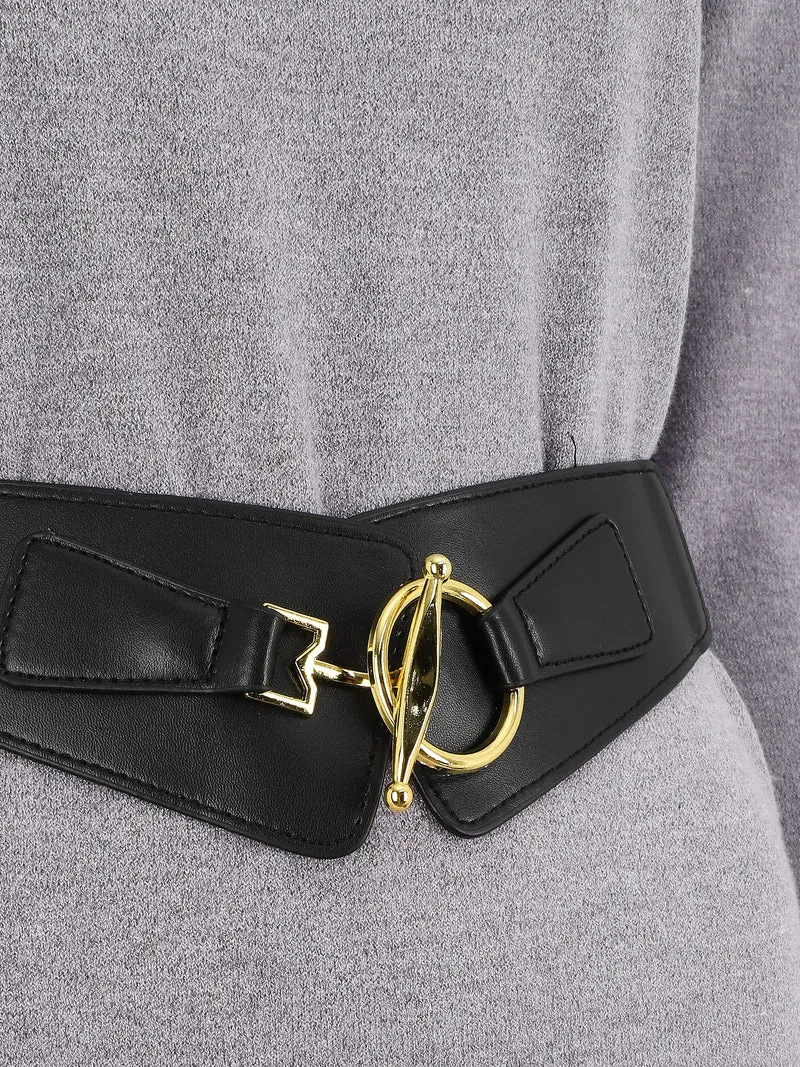 Robe pull courte à col montant - Gris