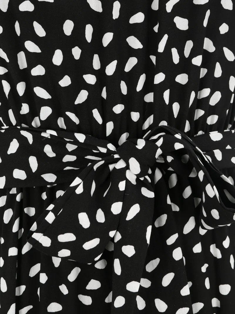 Robe cintrée à imprimé moucheté - Noir