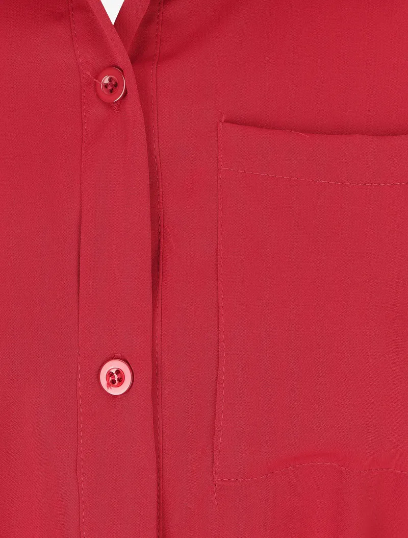 Chemise oversize ceinturée - Rouge
