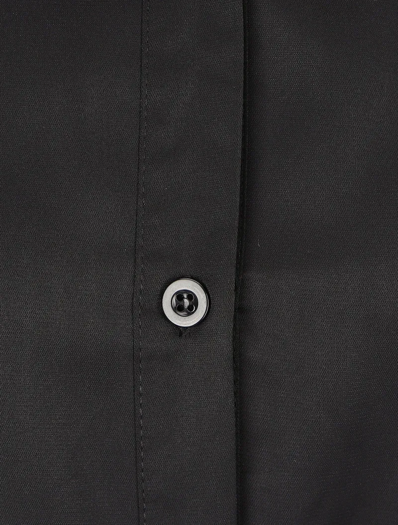 Robe chemise unie coupe droite - Noir