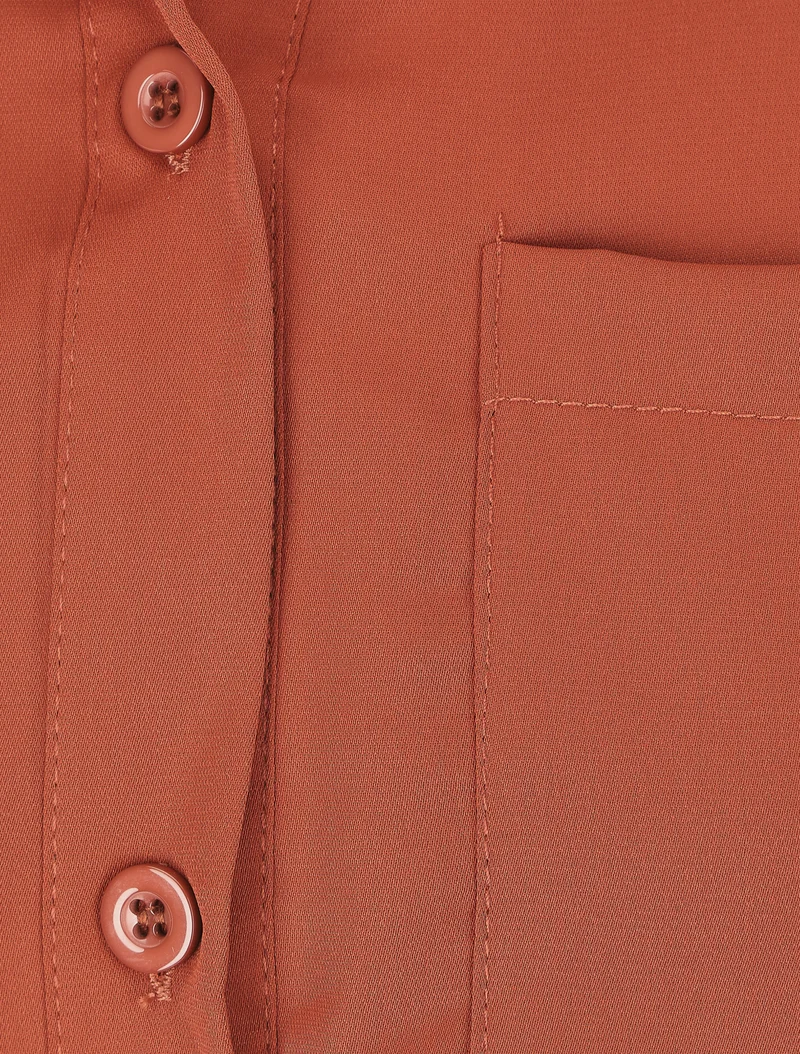 Chemise oversize ceinturée - Rouille