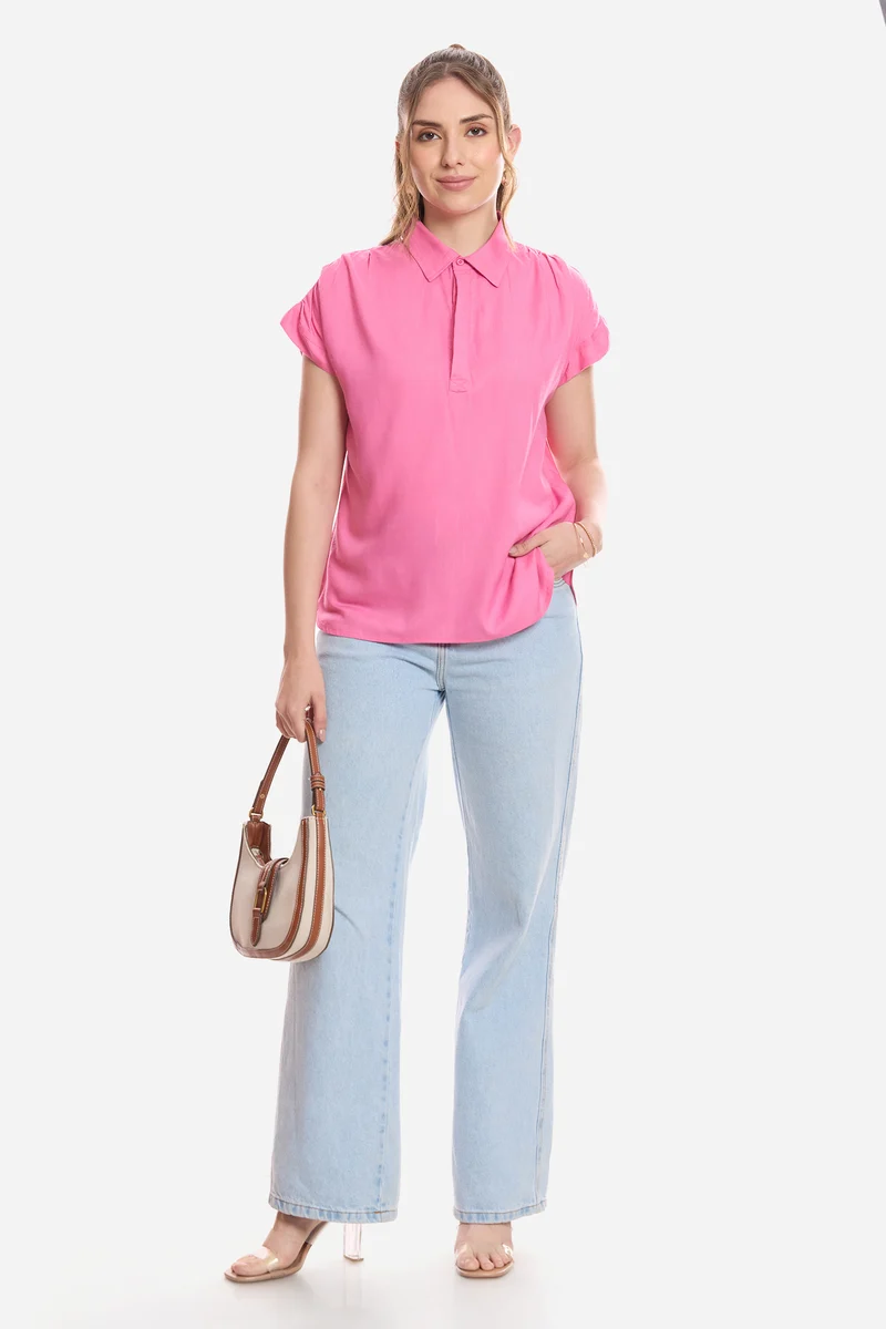 Etta|100% Viscose Pull-On Shirt