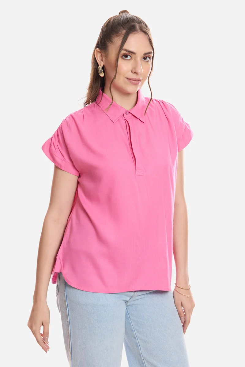 Etta|100% Viscose Pull-On Shirt