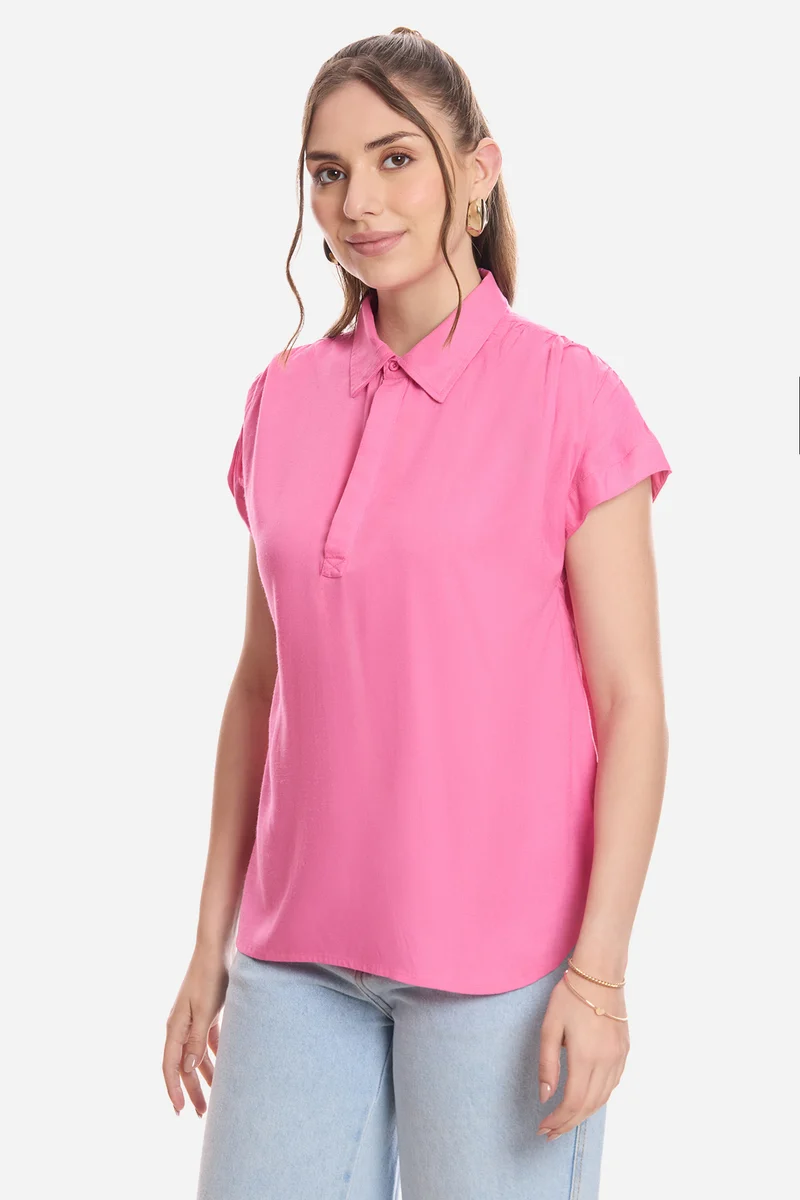 Etta|100% Viscose Pull-On Shirt