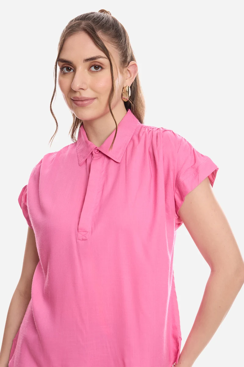 Etta|100% Viscose Pull-On Shirt