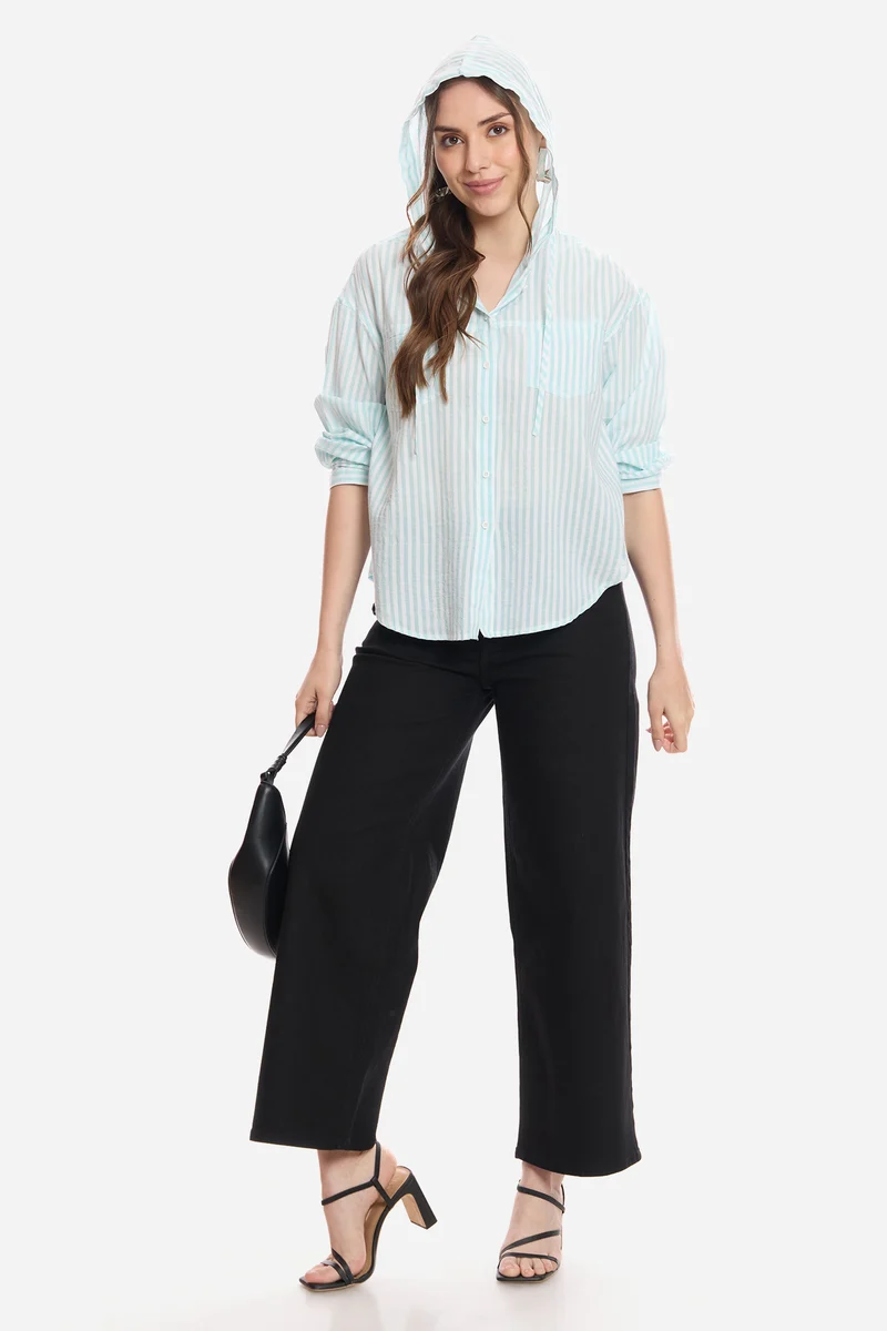 Emira|100% Viscose Relaxed Hoodie Shirt