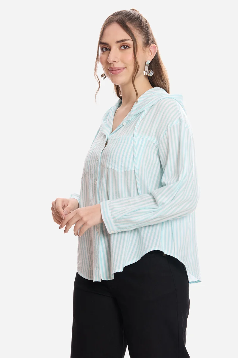 Emira|100% Viscose Relaxed Hoodie Shirt