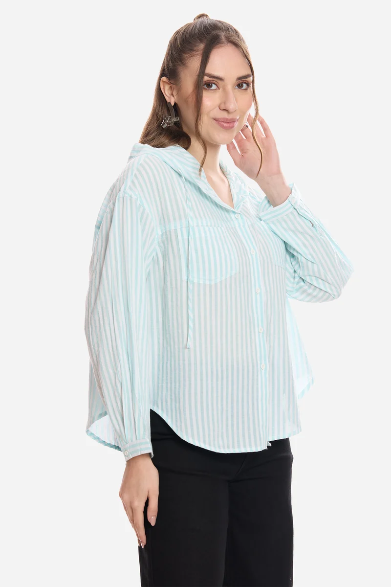 Emira|100% Viscose Relaxed Hoodie Shirt